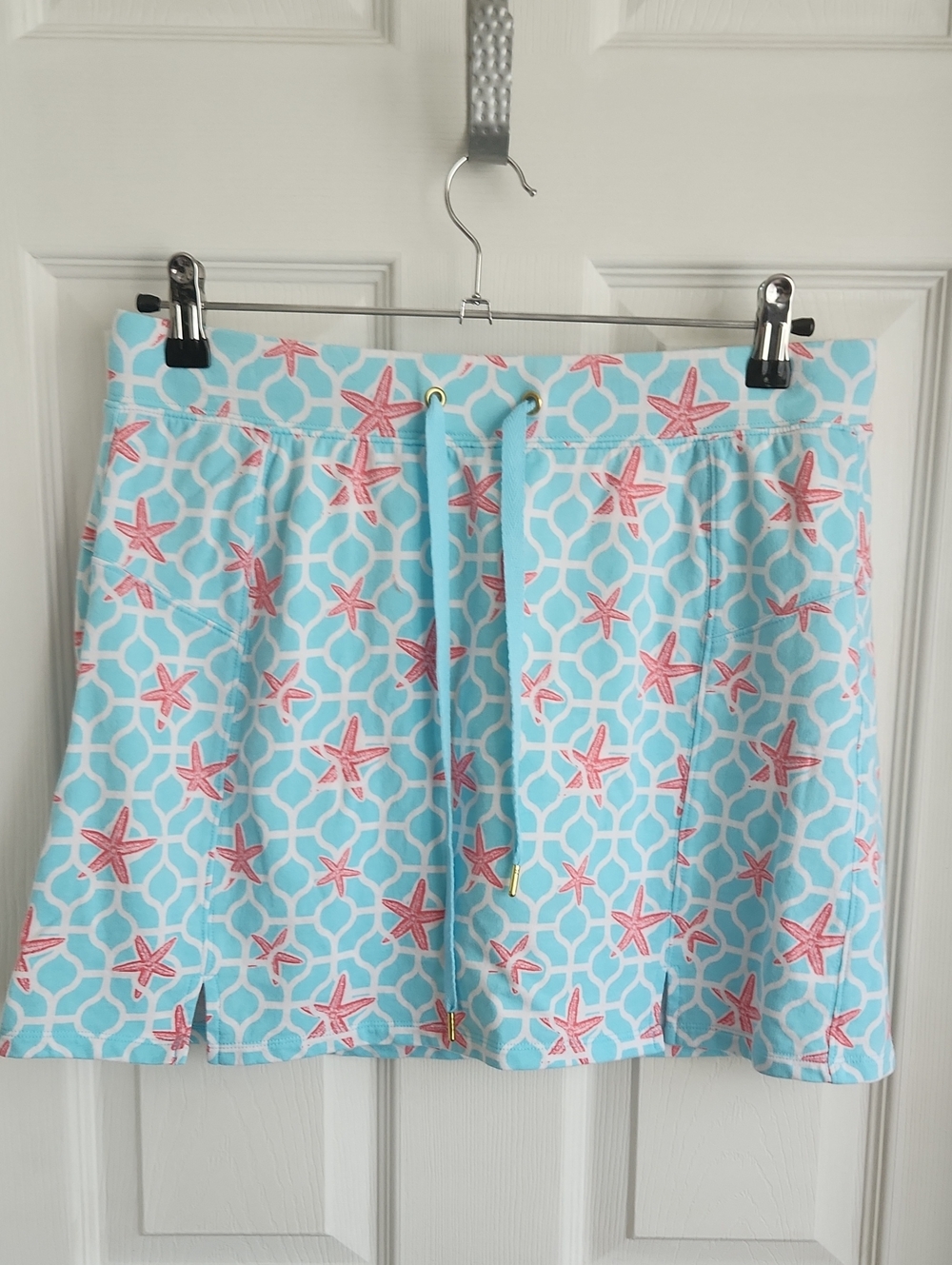 crown & ivy Light Blue Skort with Pink Starfish Print
